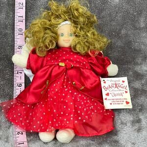 Bean Angel Collectibles Cherish Doll Vtg Christmas 9.5 Porcelain Face Cloth TAGS